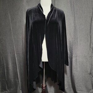 Pyramid Collection Black Velvet Duster Cardigan 3X